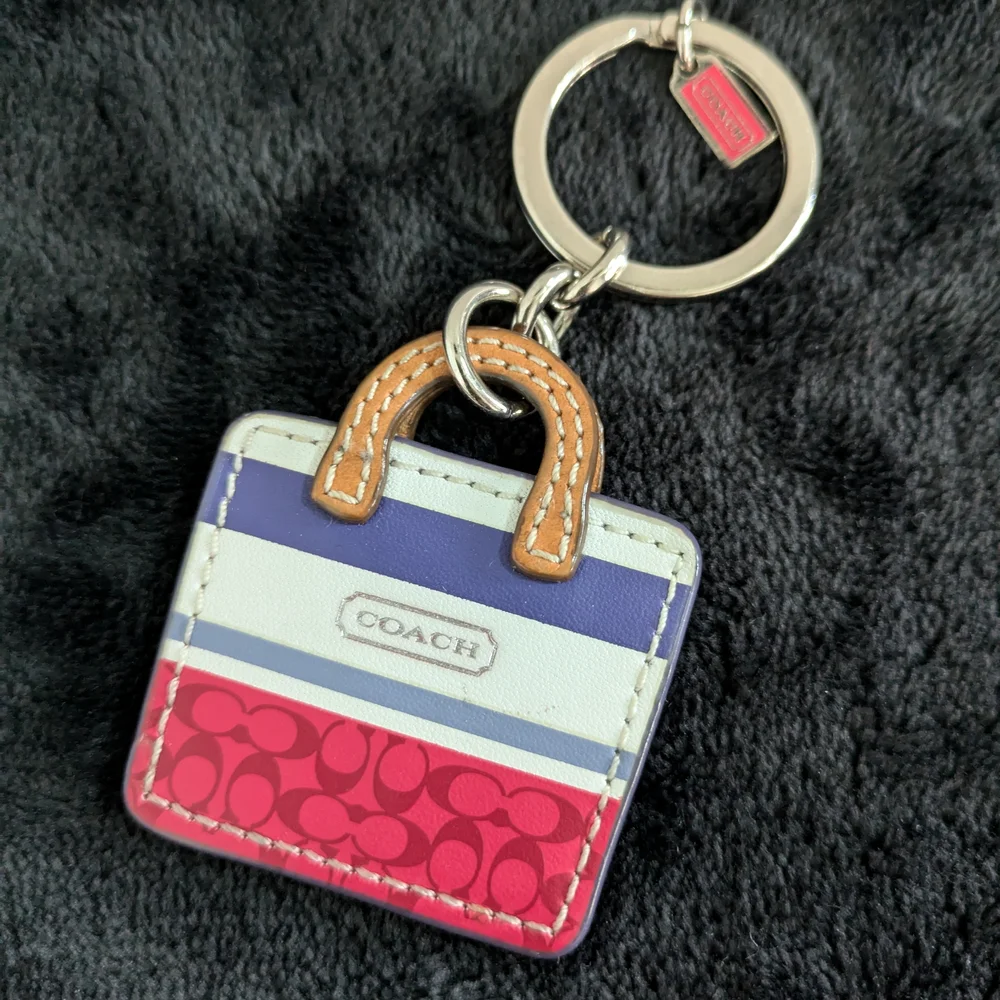 RARE Vintage Coach Leather Handbag Keychain/Bag Charm